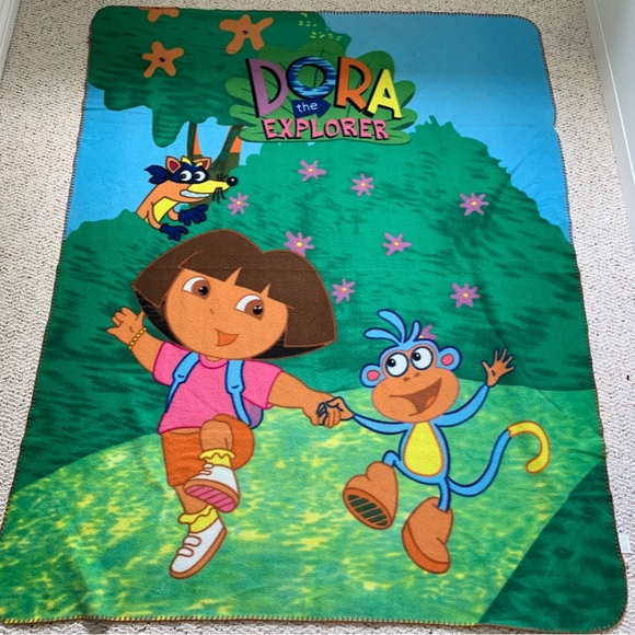 2000s Dora the Explorer Fleece Throw Blanket - Picture 1 of 4